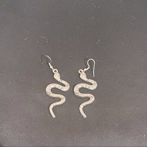 Silver snake earrings
